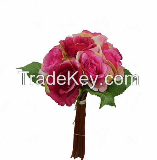 artificial 8-Head Bridal Rose Bush,qrtificial bouquet for marriage