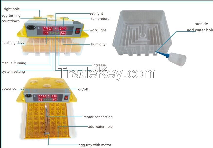 full automatic 48 egg incubator mini egg incubator Jn8-48