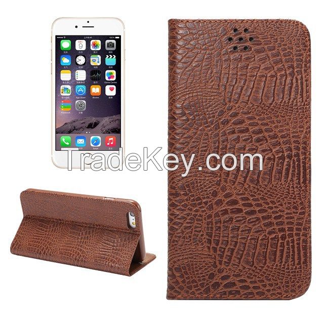 2015 Hot selling Imitated Crocodil Skin PU leather mobile phone case cover with card slot stand for iphone 6/6s/6plus/6s plus