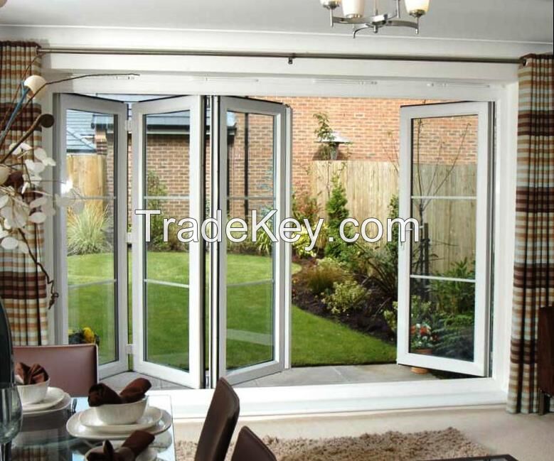 Competitive price 6panel double tempered bifolding door