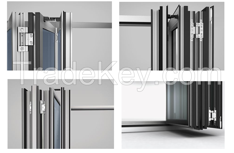 Competitive price 6panel double tempered bifolding door