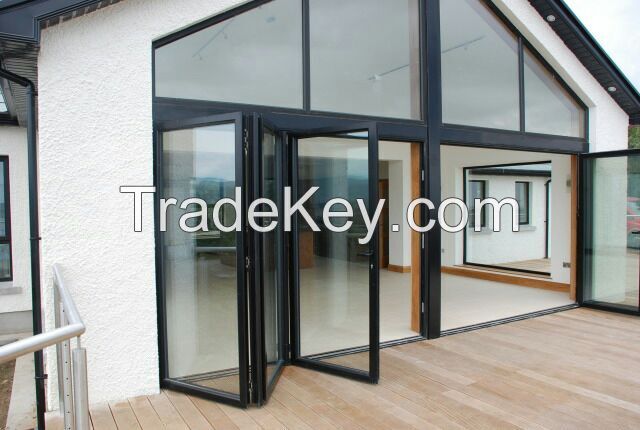 High Quality Aluminum Tempered Glass Sliding bifolding Door