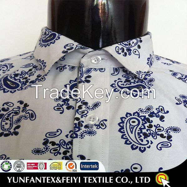 Casual cotton white printed shirt 