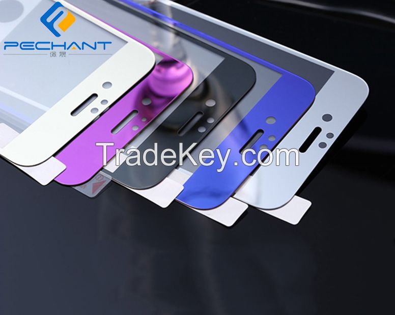 Colorful tempered glass protector for iphone 6/6plus 5/5s/5c