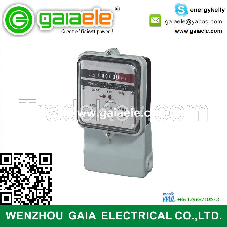 DDS540 Phlippines Type 10/100A Single Phase Energy Meter Anti Tamper Wenzhou Gaia Electrical Co Ltd