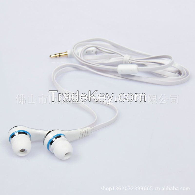 Plastic Inner  Ear Flat Wire Earphone