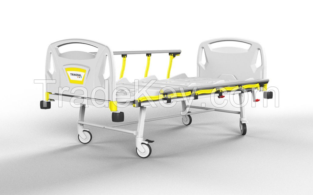 THREE ADJUSTMENTS MECHANICAL BED WITH FOLDABLE LEGS &amp; ABS SURFACE