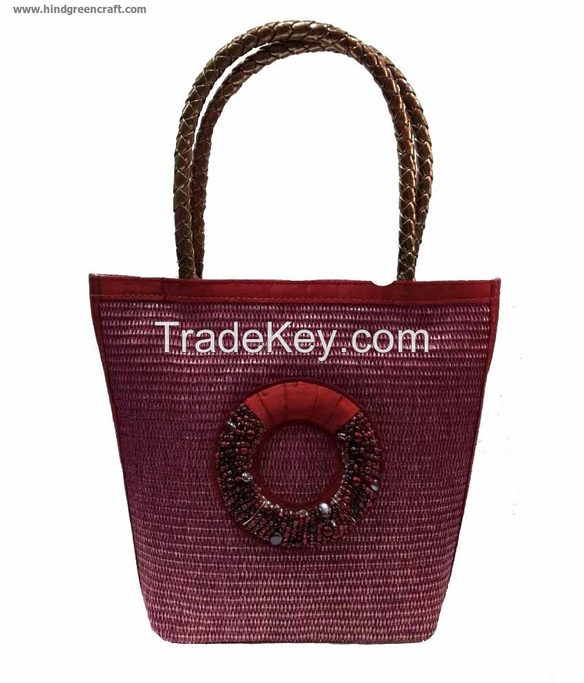 Red Designer Jute Bag