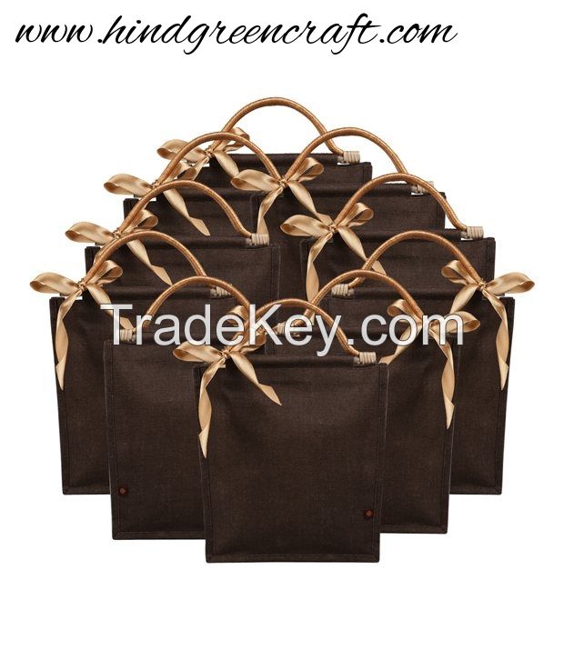 Brown Jute Shoulder Bag_Pack Of 10