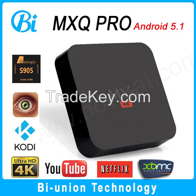 2016 mxq pro tv box android 5.1 4K S905 OTT TV BOX KODI 16.0 Full Loaded