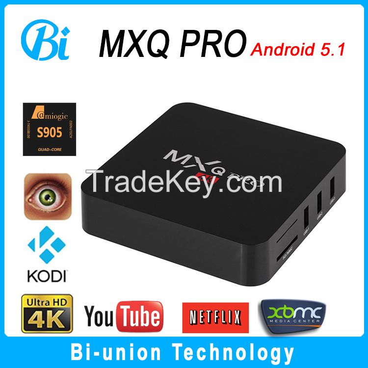 2016 mxq pro tv box android 5.1 4K S905 OTT TV BOX KODI 16.0 Full Loaded