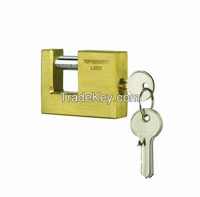 Rectangular Brass Padlocks, Hardened Shackle