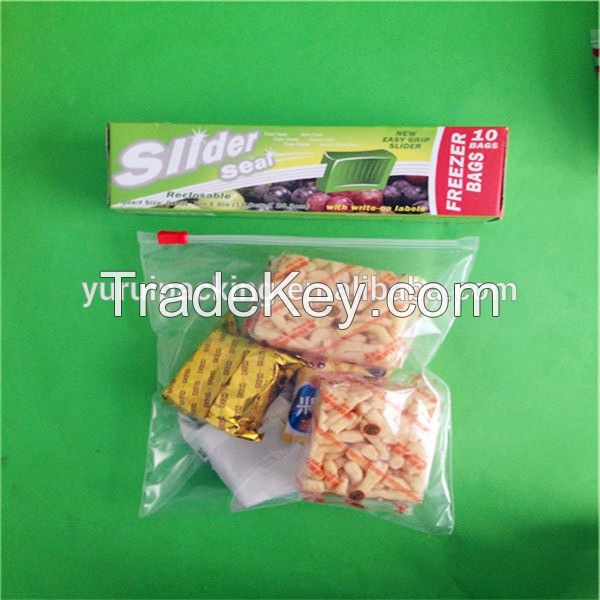 plastic slider lock food bag