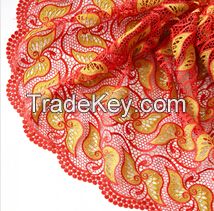 African Fabric 100% high quality African cord lace and Swiss guipure lace fabric for Nigerian wedding dresses F50279