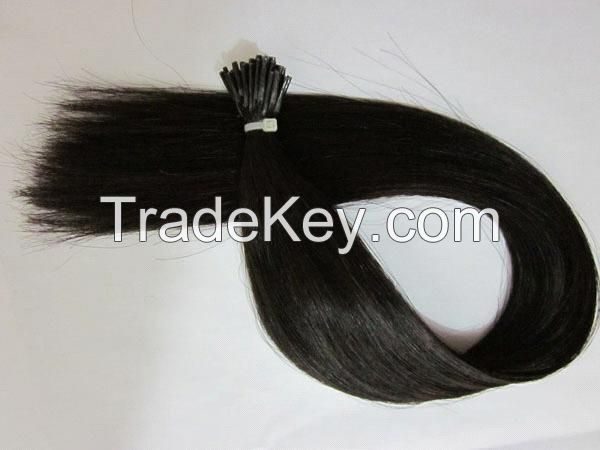 Indian Human Hairs I-tips Hair of Natural Color