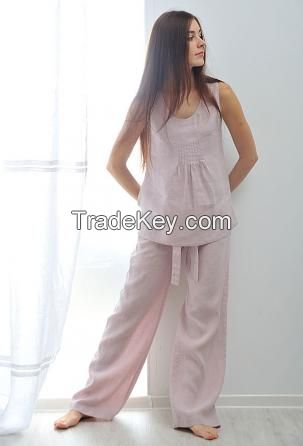 pajamas for women 100% linen. Designed and manufactured in Italy