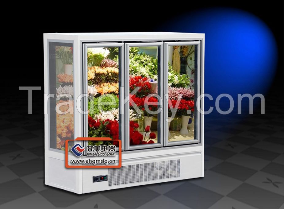 14FE stand upright vertical freezer dispaly showcase cabinet for flower