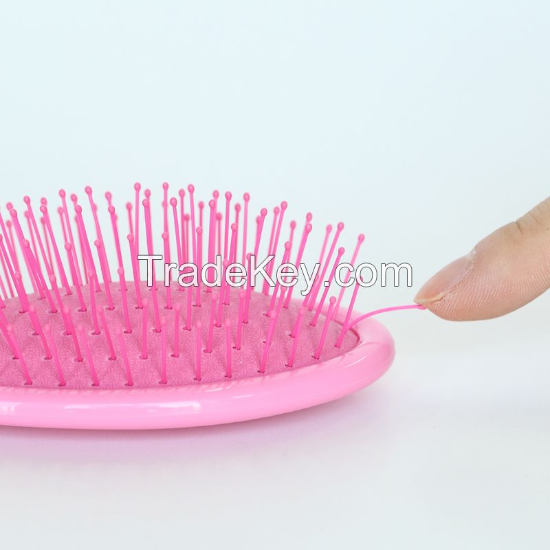 Plastic Handle Soft Nylon Bristle Hair Brush Detangling Hair Brush for Wet and dry hair