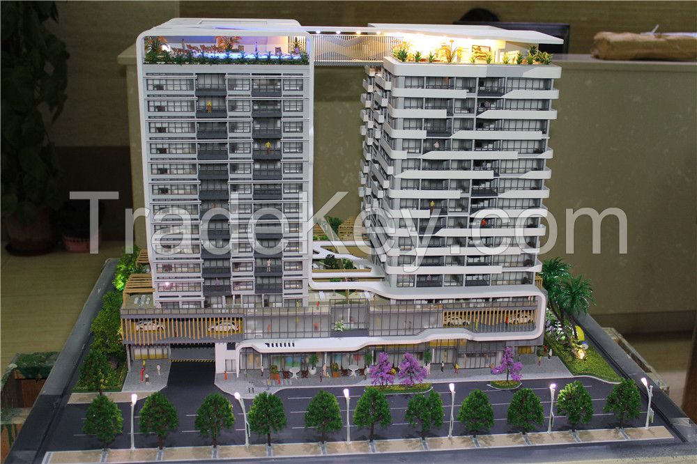 Real estate physical scale model with led light