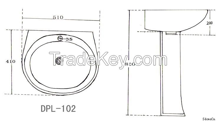 pedestal washbasin China supplier