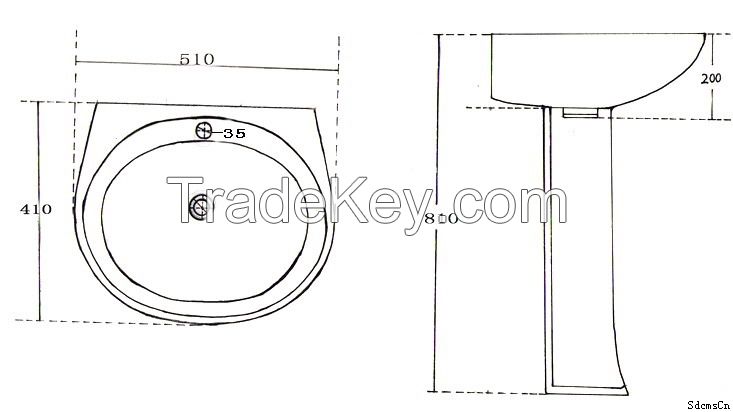 pedestal washbasin Bathroom design sanitary ware; china supplier HOT SALE IN ARMENIA GEORGIA MIDDLE EAST