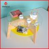 Round wooden tempered glass table