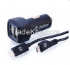 zetton hot sale In-Car charger 3.1A + 2USB + 2 Cables for smartphones and ipad