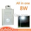 8W Integrated solar powered LED yard, security, security, Prairie light with motion sensor function