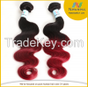 factory direct sale cheap burgundy human hair virgin indian ombre hair weaves extension