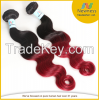 factory direct sale cheap burgundy human hair virgin indian ombre hair weaves extension