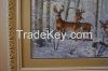 Handmade cross stitch , Deer in Meadow