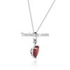 9ct White Gold Heart Necklace with 1.45ct Ruby Pendant