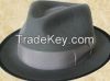 men's fashion 100% wool plain felt hat