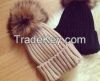 color hat with khaki 19cm raccoon fur pon pons/Wholesale And Retail