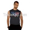 o neck sleeves black eagle printing gym tank top for men wholesale 