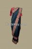 SA 125 - Organic hand embroidered black saree