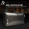 New fashion zipper closed men wallets Scrubs plug-in Carbon fiber TPU multifunctional long design wallet Gentleman's money clip