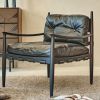 Black Color High End  Genuine Cowhide Leather Tufted Chair