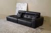 Cosy  Top Grain Genuine Light Oil Wax Cowhide Leather  Black Living Room Sofa