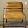 Brown Color Genuine Leather Chair with Italian Retro Style