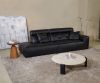 Cosy  Top Grain Genuine Light Oil Wax Cowhide Leather  Black Living Room Sofa