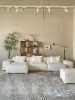 White Fabric Sectional Sofa