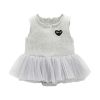 Heart EMB knitted Cotton princess Infant toddlers newborn baby girls clothes rompers sets wholesale