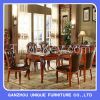 Luxury Solid Wood Dinner Table Sets With Genuine Leather