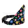 PU Dog cravat collar flower print