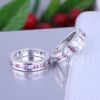 925 Silver Sterling Engagement and wedding Ring Set and gift for Women with square CZ