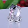 925 Silver Sterling Ring Set for Women and men pave setting