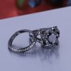 925 Silver Sterling Black rhodium plated Ring Set for Women - S0037