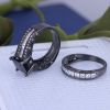 925 Silver Sterling Black Ring Set for Women