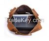 Brown Leather Bag With Multiple Pokets